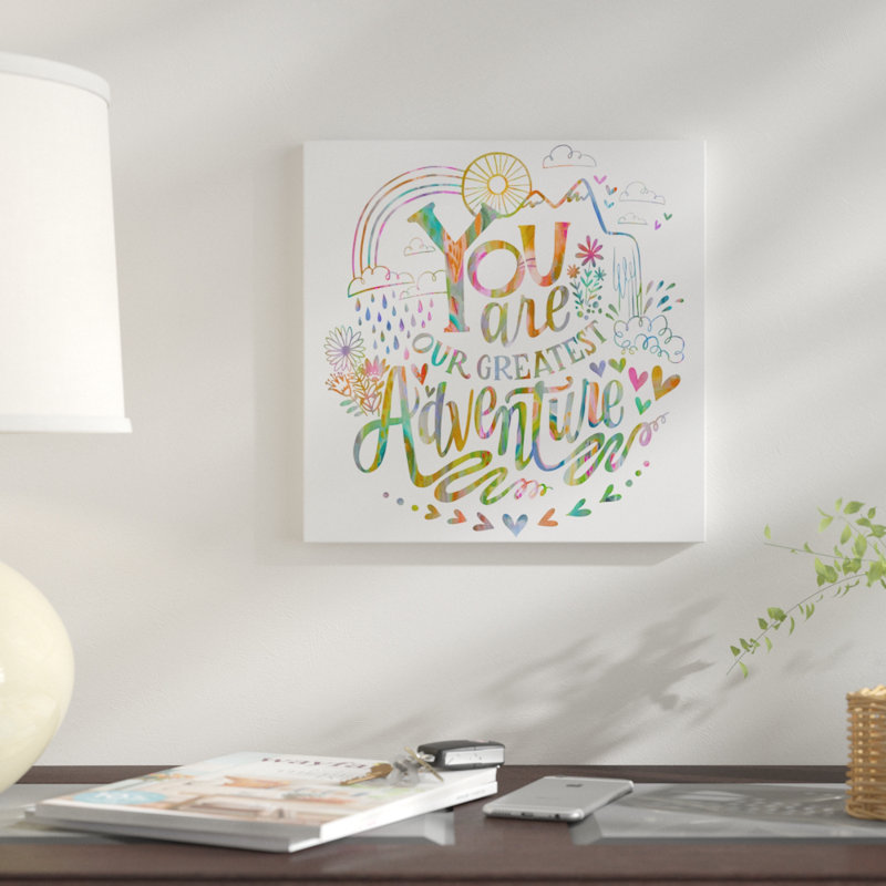 « you are is is a large adventure », art textuel sur toile tendue, H 26 po x l 26 po x P 1,5 po, Toile tendue, Pas de tapis