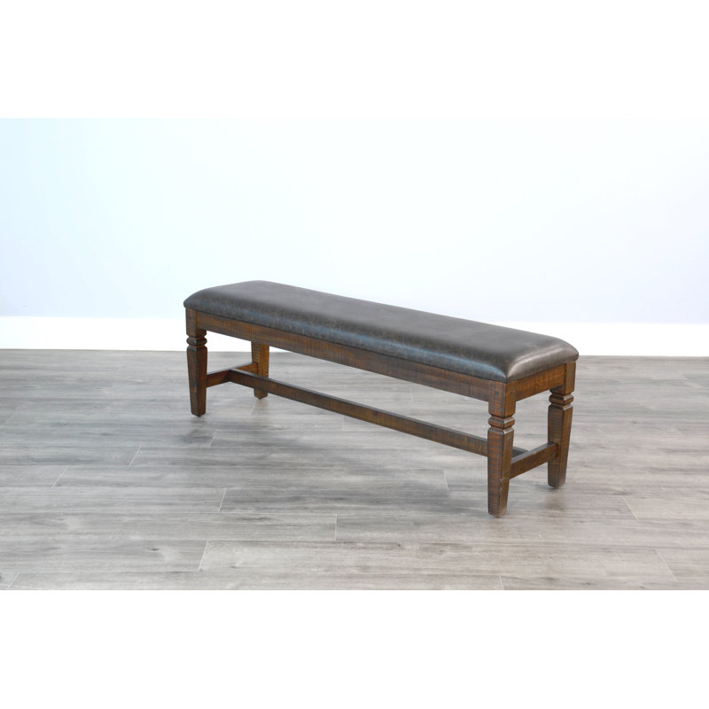 Meriwether Faux Leather Upholstered Bench, Tobacco Leaf