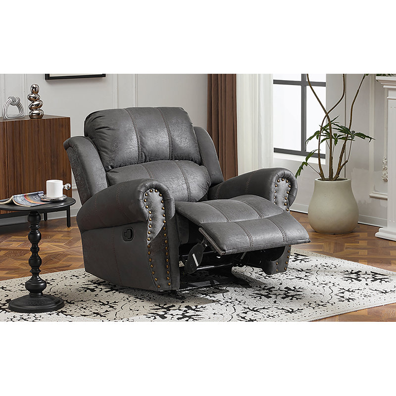 Fauteuil inclinable oscillant standard en daim de 40,75 po de largeur, ardoise