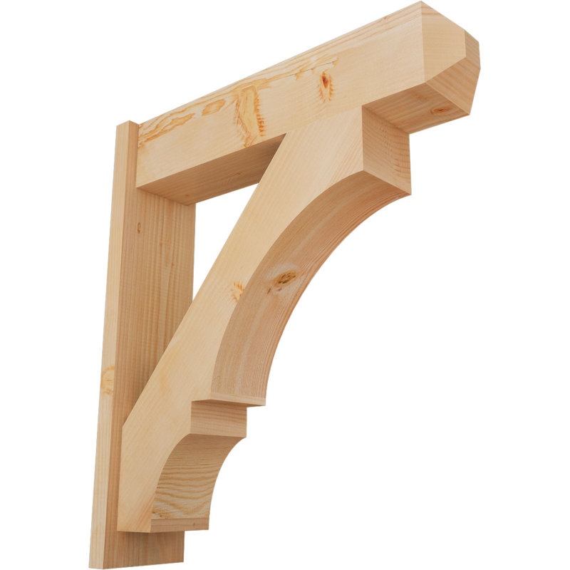 Balboa Craftsman Rustic Wood Outlooker, 30" D x 34" H, 7 1/2" W Douglas Fir (Smooth)