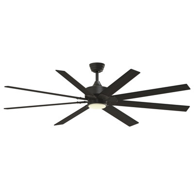Levon 72 inch Indoor/Outdoor Smart Ceiling Fan with LED CCT Select Light Kit - Dark Bronze with Dark Walnut Blades