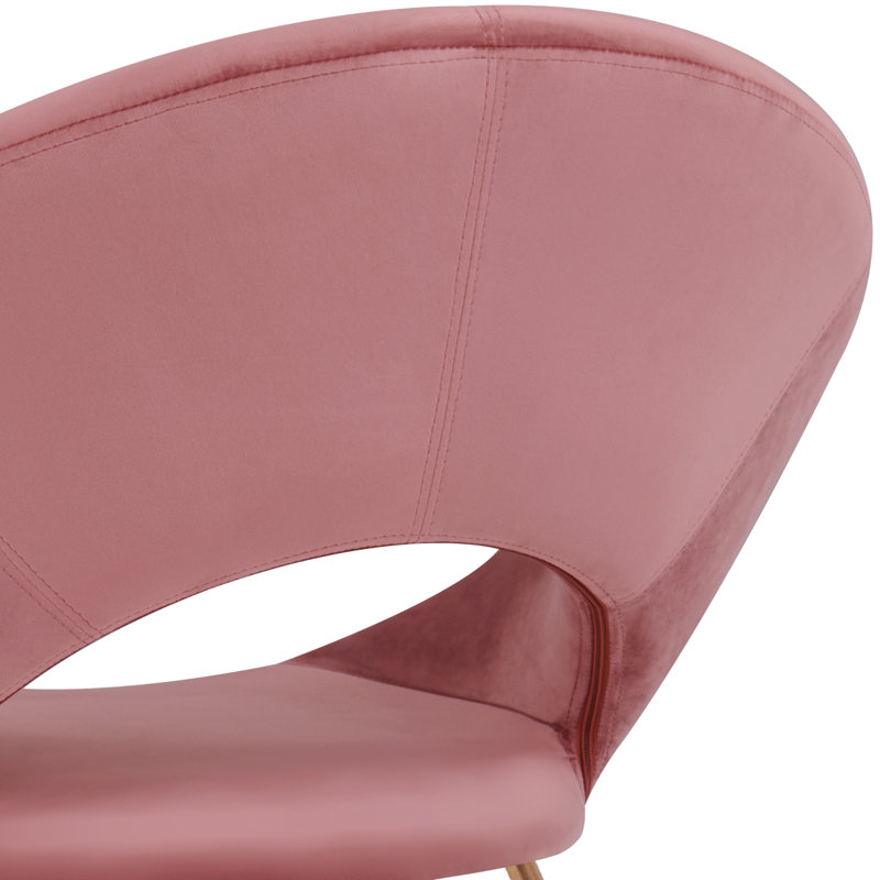 Crivello 71.12 cm Wide Contemporary Velvet Accent Chair with Open Back, Dark Pink