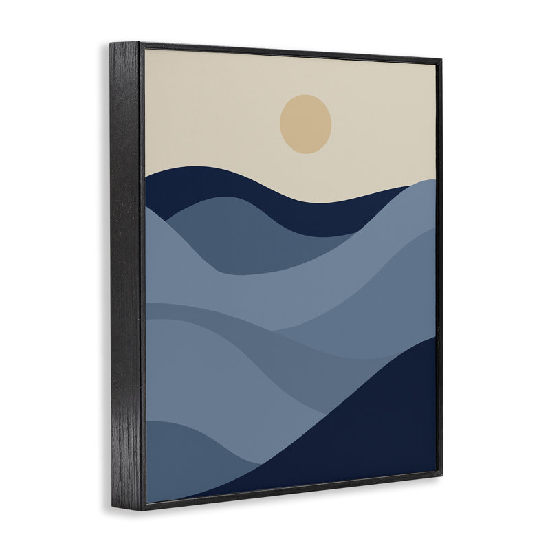  «Blue Hills & Moon», art de la giclée encadrée par Daphne Polselli, H 20 po x l 16 po, Noir, noir, noir, noir