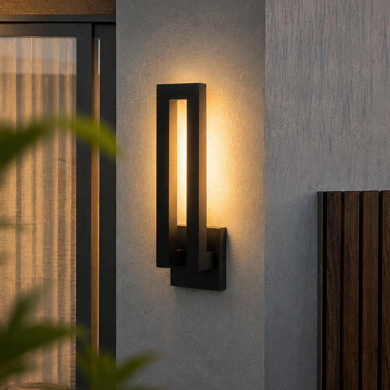 Dimmable Modern Outdoor LED Wall Sconce, 18" H x 6.89" W x 4" D