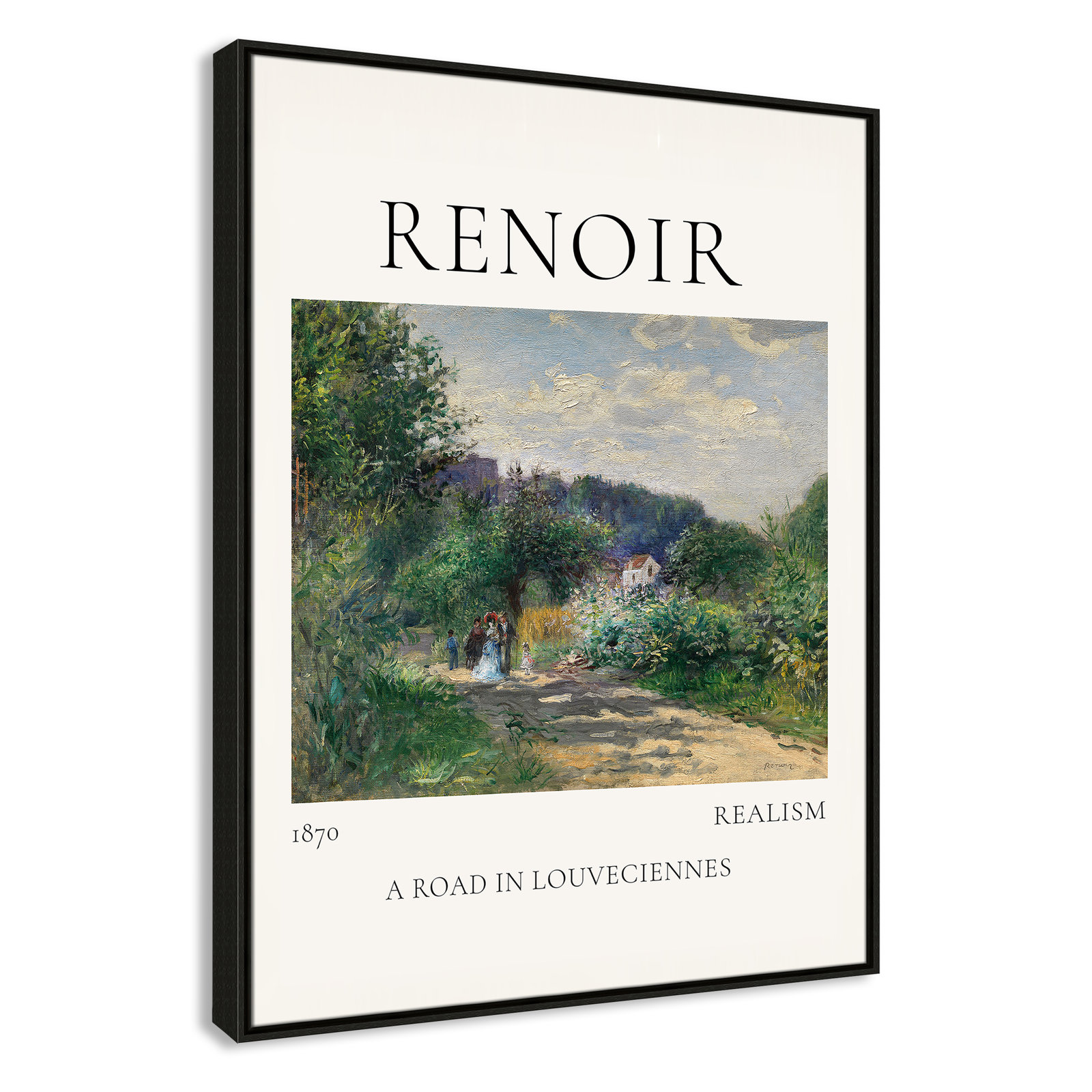Rocchetto "A Road in Louveciennes" Print, Espresso Floater Frame, No, 41.5" H x 31.5" W x 2" D