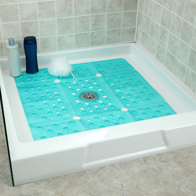 Extra Large Translucent Aqua Non-Slip Shower Mat for Kids