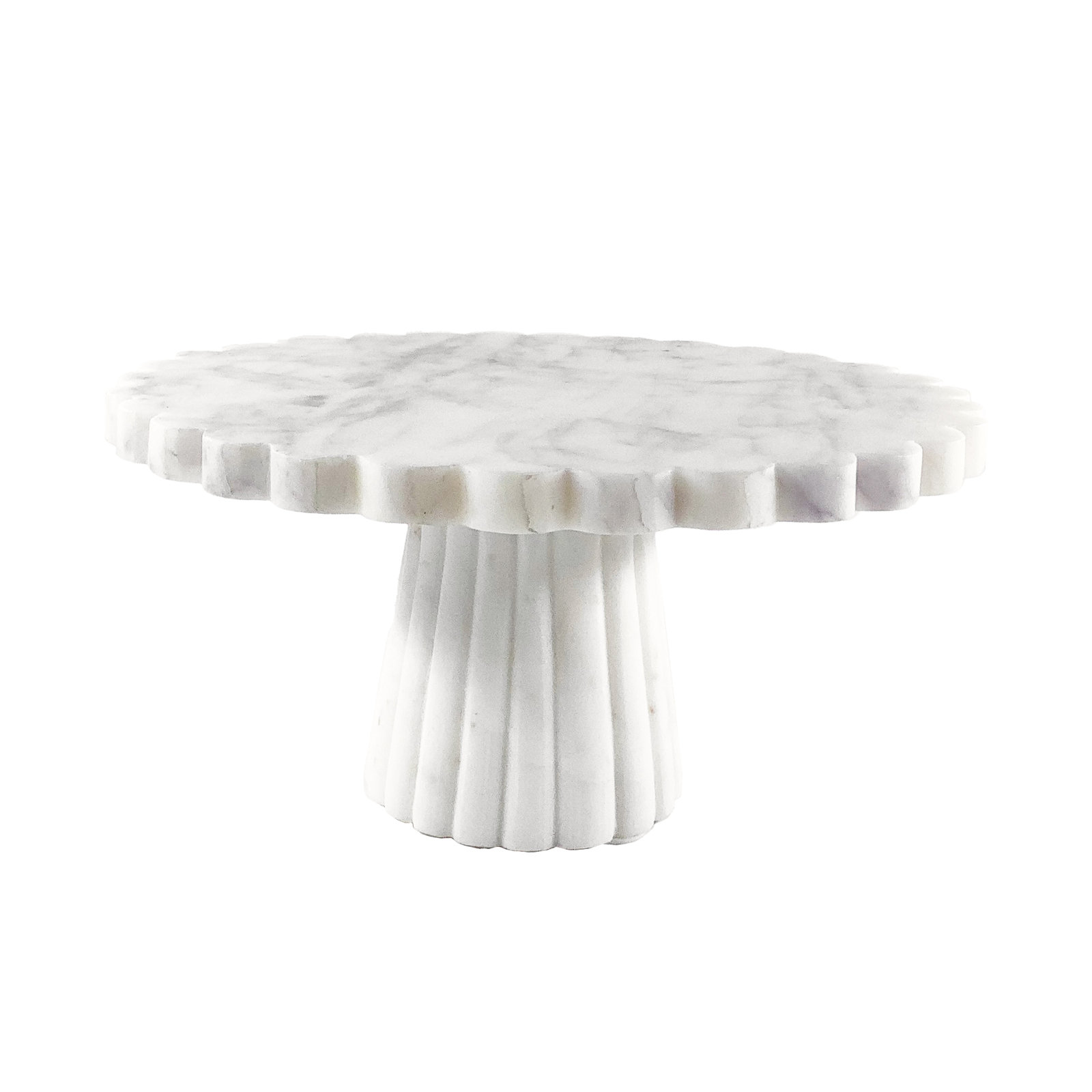 Verona Genuine Marble Cake Stand, White