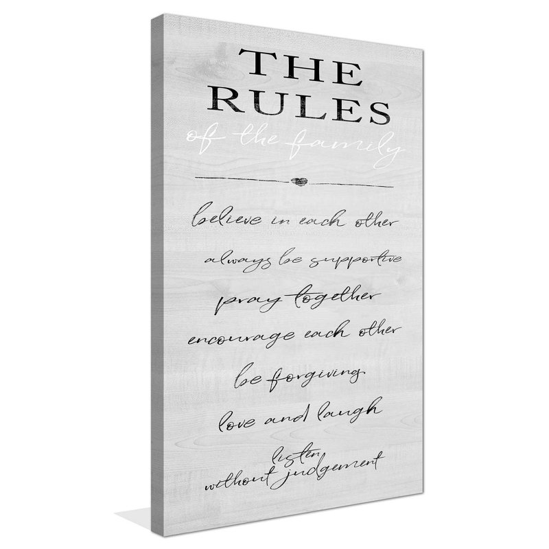 «Family Rules» par Anna Quach - impression, Toile tendue, H 48 po x l 28 po x P 1,5 po