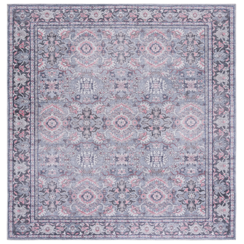Serapi Performance Machine Washable Oriental Rug, Square 6'7"