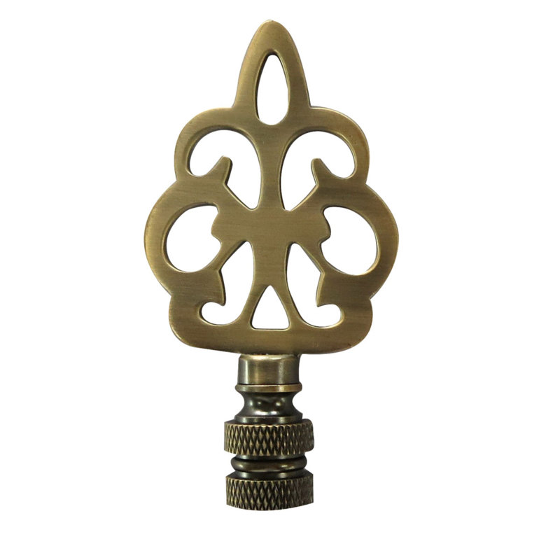 Faîteau de lampe à motif ouvert en filigrane, Laiton antique