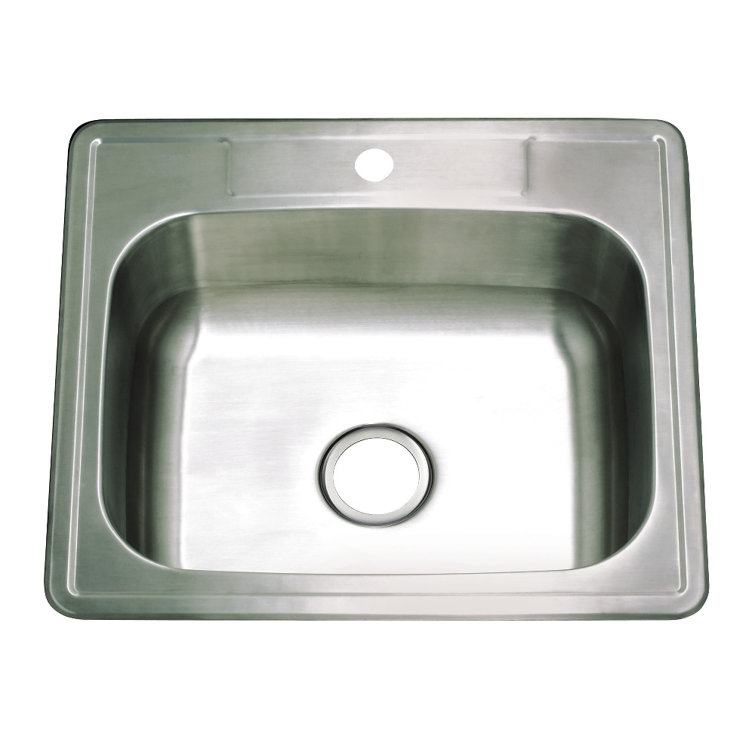 Gourmetier Studio 15" Stainless Steel Single Bowl Bar Prep Sink - Drop-in Self-Rimming Design