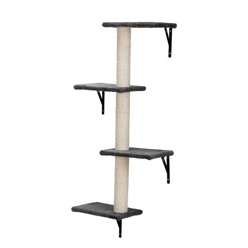 Arbre de jeu dynamique pour chat avec grattoir et grattoir gris