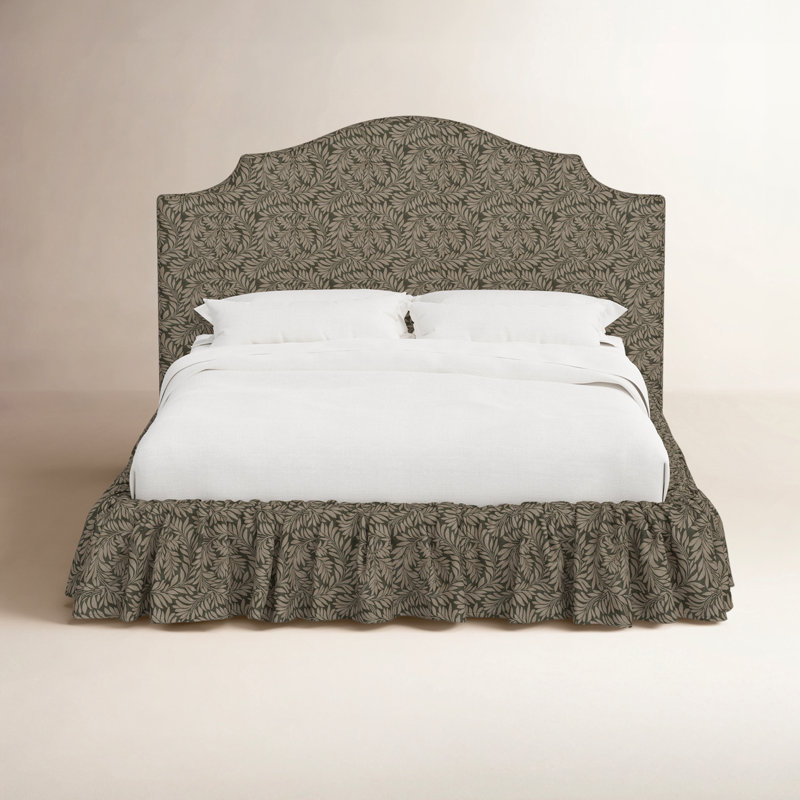 Lit plateforme Thelma, Olive mauve, Grand lit