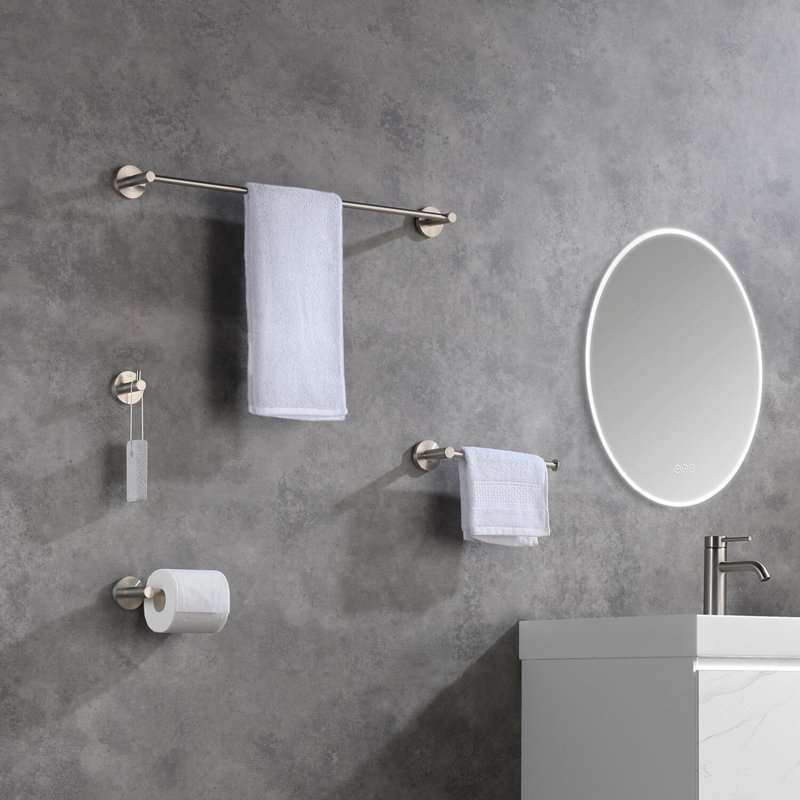 Ensemble de quincaillerie de salle de bain 4 pièces, Nickel brossé