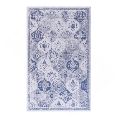 Blue Washable Rug Area Rug