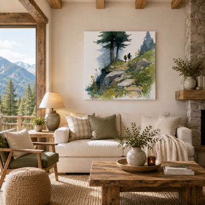 Mountain Trail Hike Wrapped Canvas Wall Art
