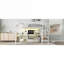Lit mezzanine avec rangement peu encombrant pour la chambre à coucher, construction classique en métal blanc, grand lit avec espace de travail intégré