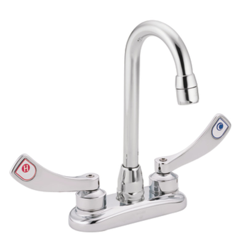 M-Dura Desk Mount Pantry Faucet with Gooseneck Spout and Double Wrist Blade Handle