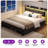 Berte Bed with Storage Headboard, Bed Frame with 4 Storage Drawers, Charging Station and RGB LED Lights-1306398868-1339152404