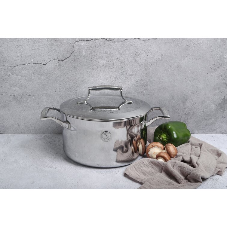 Saveur Selects 4 Quarts Stainless Steel Round Dutch Oven