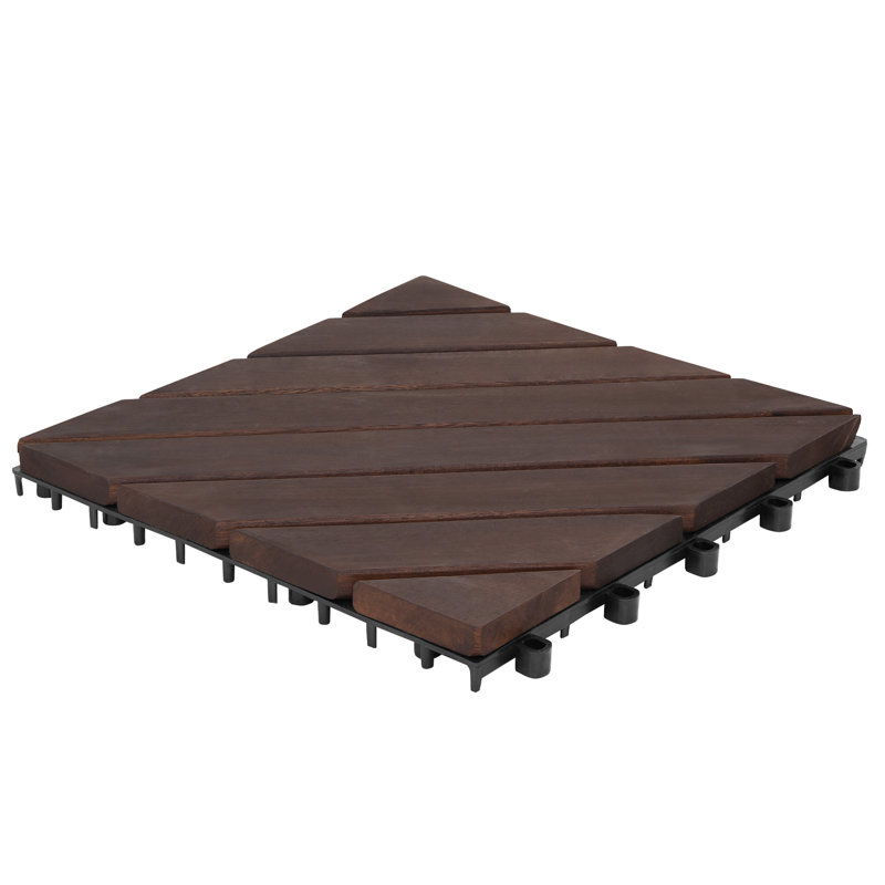 Garniture de coin intérieure en bois à emboîtement de terrasse en bois brun L 12 po x l 12 po