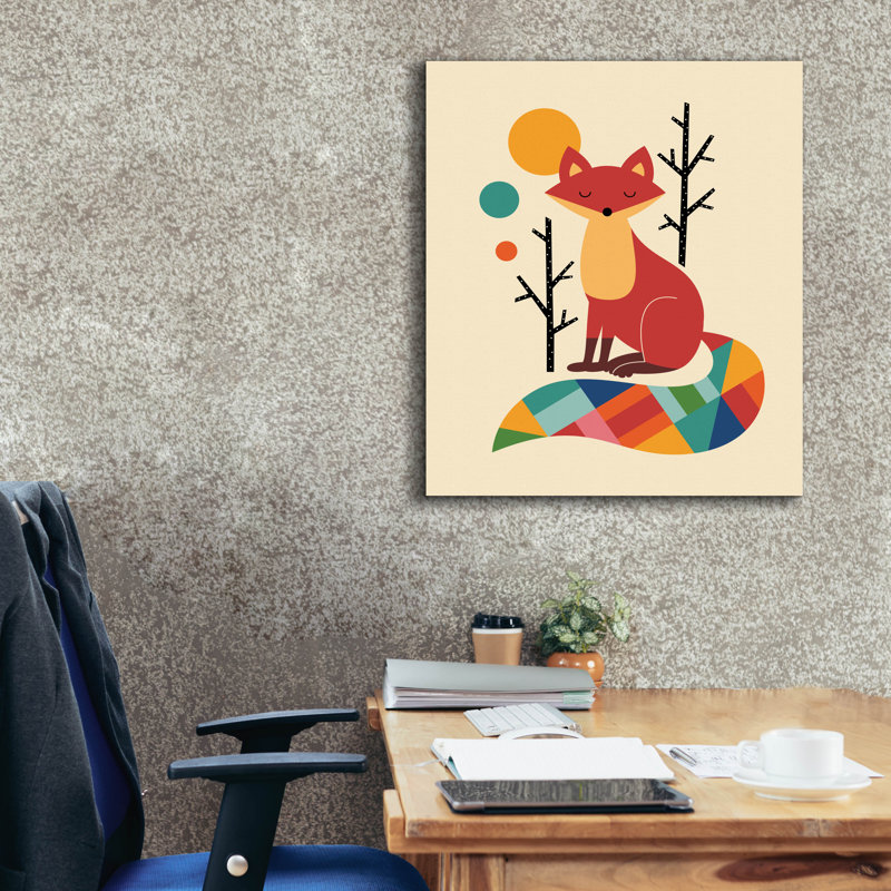 «Rainbow Fox» par Andy Westface, H 30 po x l 26 po x P 1,5 po