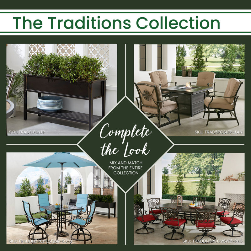 Traditions 32" x 38" Ornate Lattice Bronze Cast Aluminum Coffee Table