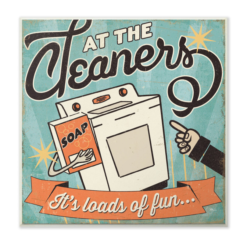 «At the Cleaners Its Charge of Fun», impression, H 12 po x l 12 po x P 0,5 po, Plaque murale