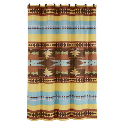 Mesa Geometric Shower Curtain with Hooks Included