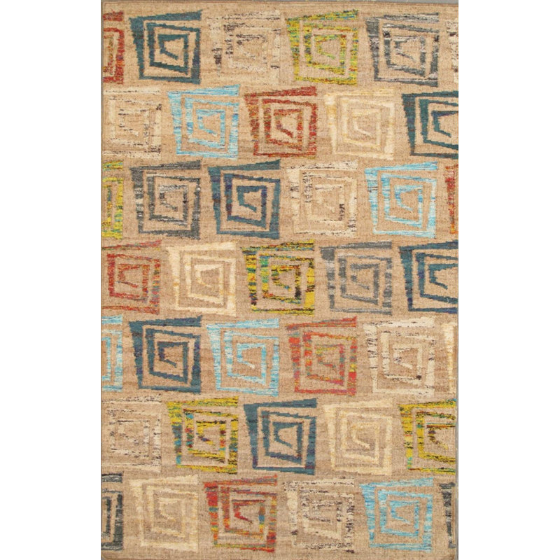 Wool and Cotton Geometric Rug