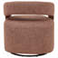Fauteuil d'appoint pivotant Hill, dossier demi-tonneau, tissu bouclé rouge brun-129099766