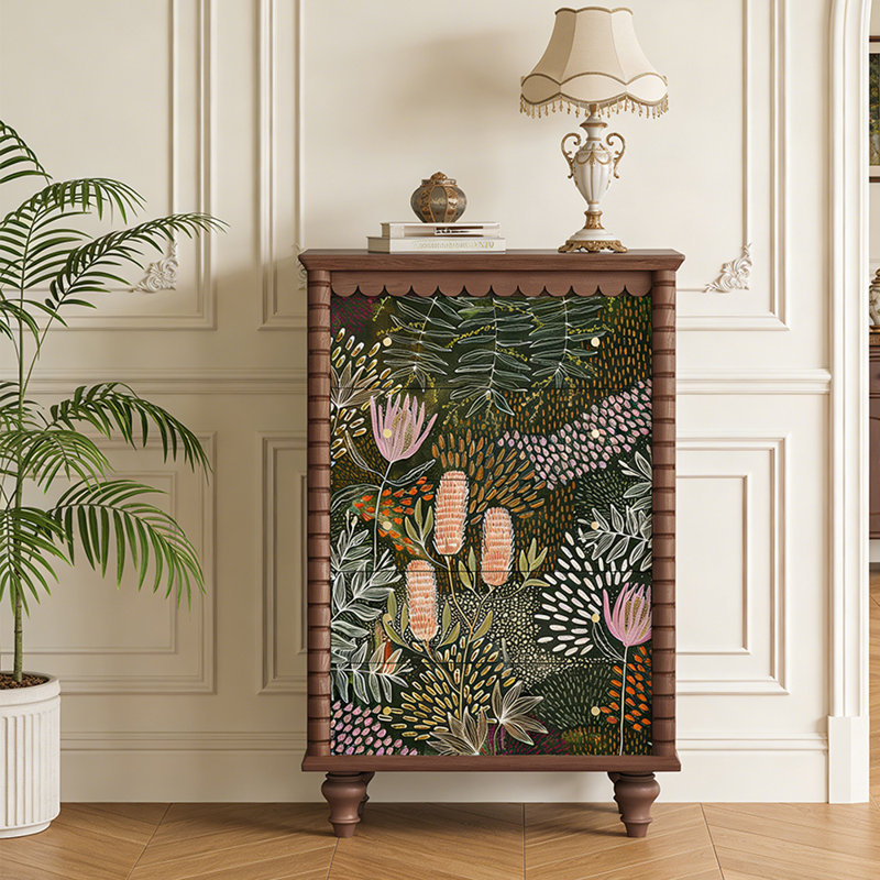 Commode d'entrée Mid-Century en bois massif, Brun