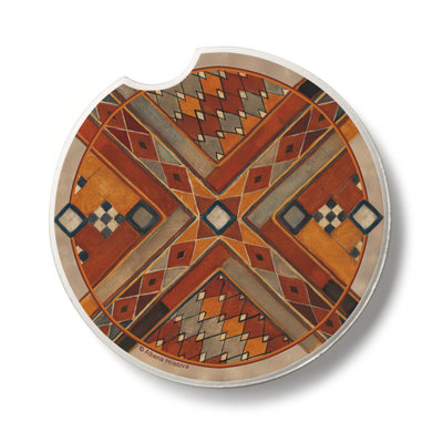Stoneware Round 1 Piece Car Coaster