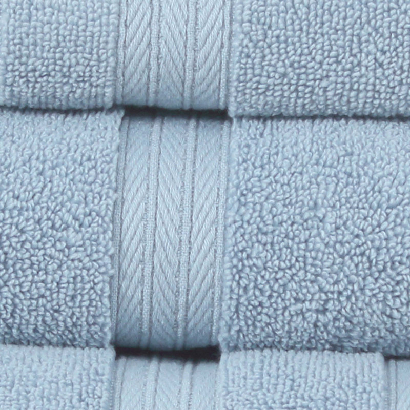 Elegance Essentials 550GSM 100% Cotton Zero Twist Bath Towel Set(1 Bath, 1 Hand Towel & 1 Washcloth), Blue