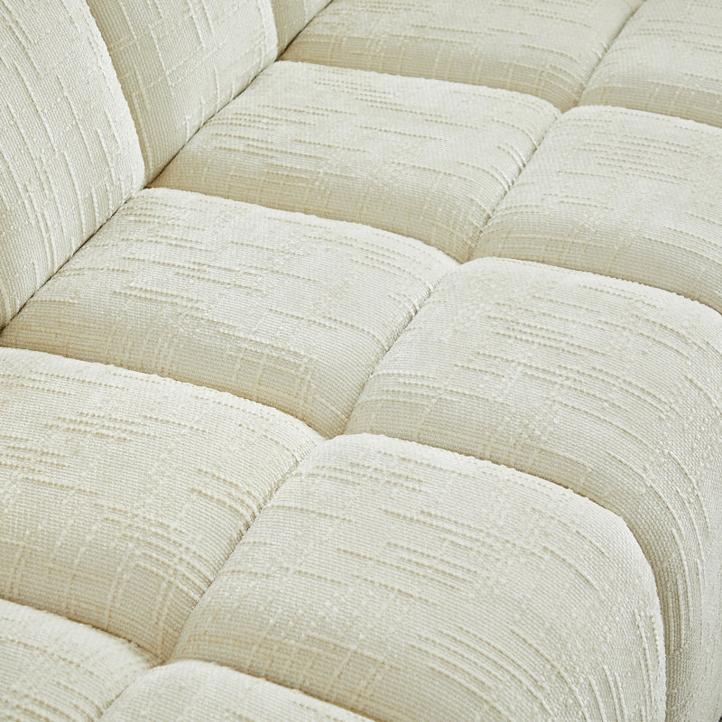 Canapé chenille en mousse pure, canapé nuage matelassé moderne, canapé chenille en mousse pure à assise profonde, Beige