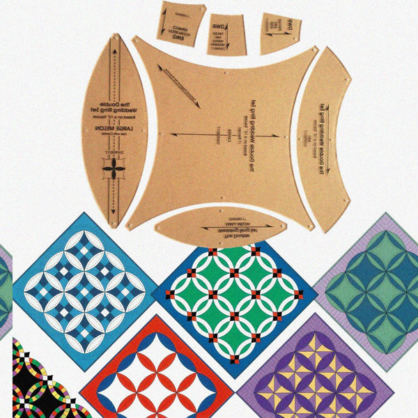 Pacific Funds Double Wedding Ring Quilting Template Set 17 quot Diameter Pacific Funds Double Wedding Ring Quilting Template Set 17 quot Diameter