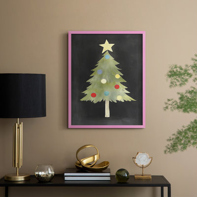 «Christmas Holiday Art IV», reproduction encadrée - bois massif