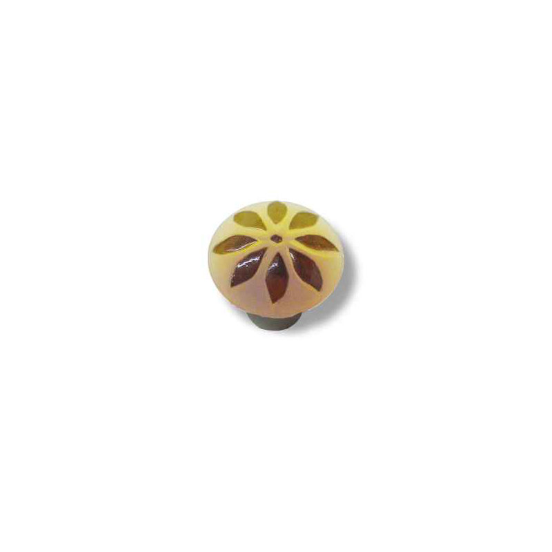 (5 Pack) 1-3/8 inch Flower Knob, Butter Yellow