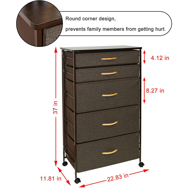 Commode 4 tiroirs l 22,83 po Ranney, Black