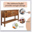 Solid Wood Sideboard Console Table With 2 Drawers, Cabinets, And Bottom Shelf For Retro Style Storage In Living And Dining Rooms-1725629393