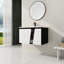 Meuble-lavabo mural flottant 32 po avec lavabo simple et porte d'armoire à fermeture en douceur 32 po-2102755721