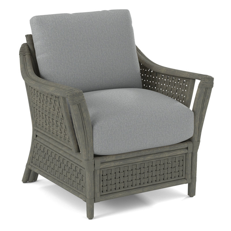 Boca Armchair, Greystone, Light Blue Performance Fabric; 0851-55