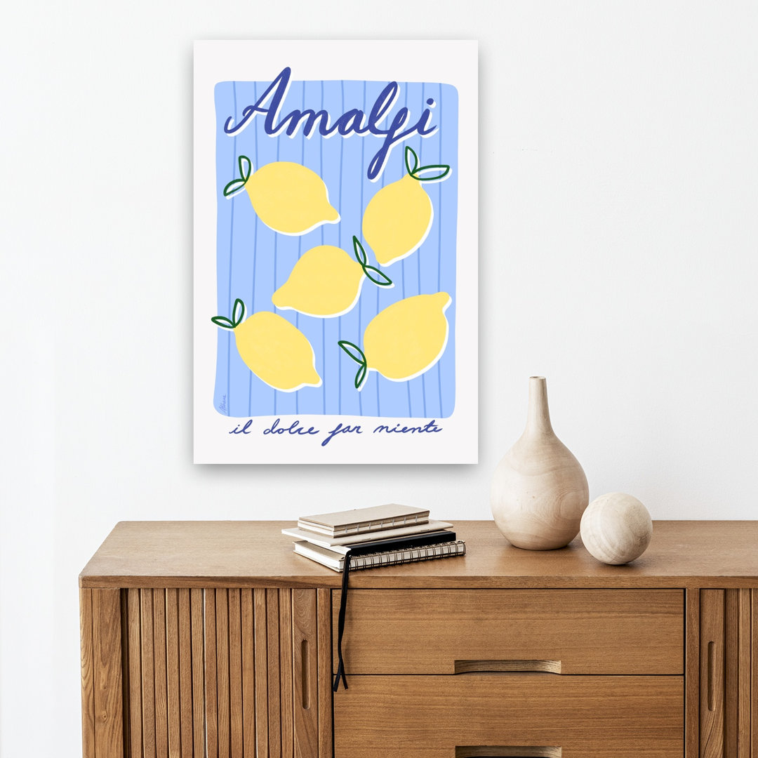 Amalfi Lemons Vibrant Contemporary Fruit Summer Wall Art Print