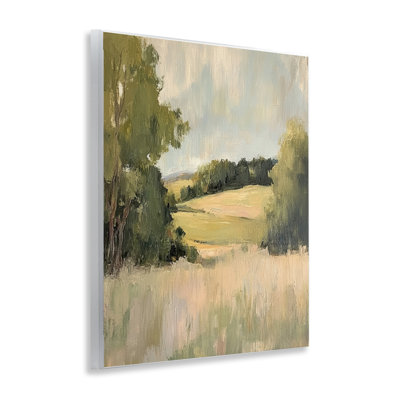 Painterly Green Valley View Wall Plaque, design by Petal Prints Design