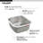 Club 17.94 " L Flush Single Bowl Stainless Steel Kitchen Sink
