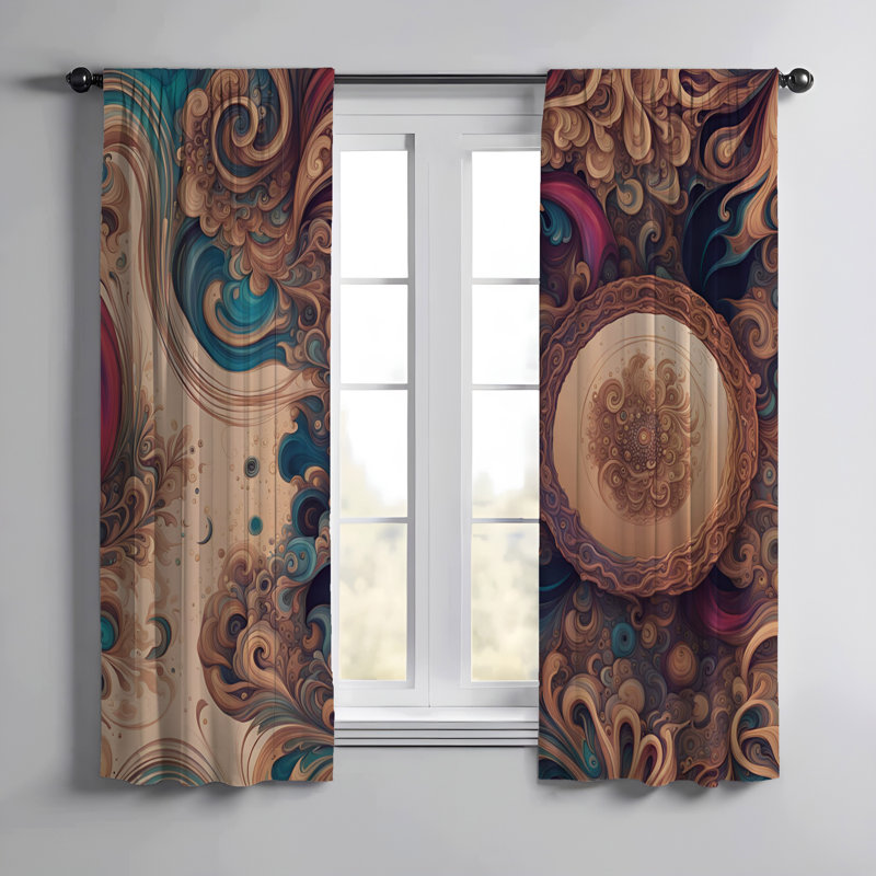 Paire de rideaux semi-transparents en polyester Riggin, L 40 po x L 82 po