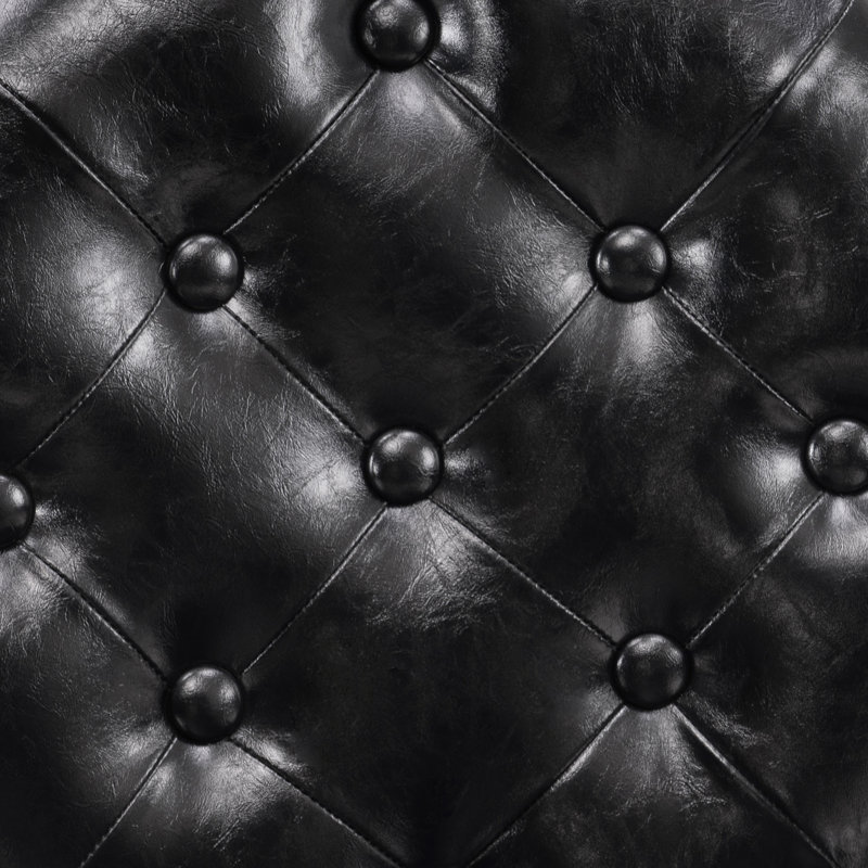 Fauteuil de salon pivotant Delano, Cuir noir assorti, Noir