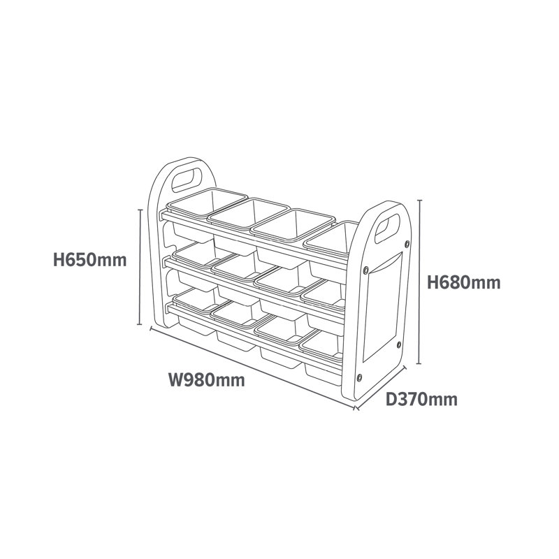  Twelve Bin Storage Organiser