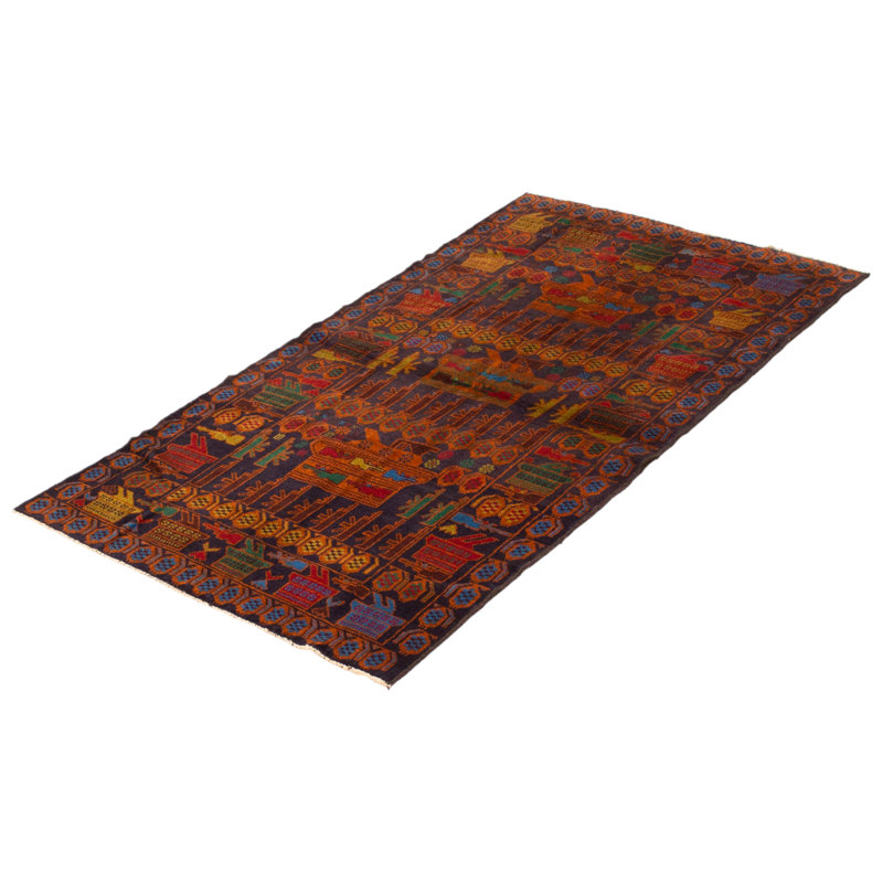 Tapis bleu marine foncé Rare War 3 pi 8 po x 6 pi 9 po