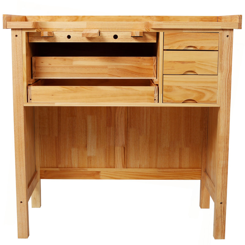Établi à bijoux en bois massif - Poste de travail en bois avec tiroirs de rangement pratiques pour la fabrication de bijoux